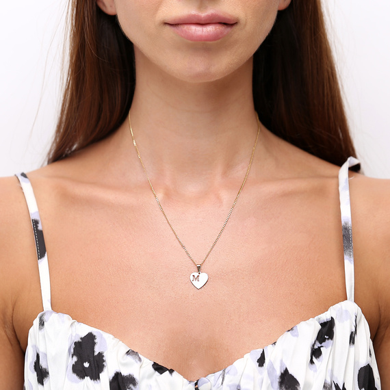 Gold-Anhänger Herz 585 Buchstabe M Höhe 1,8 cm