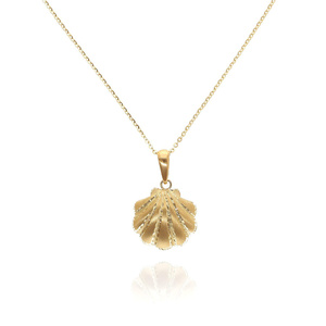 Gold-Diamant-Halskette 585 Muschel-Fußkettchen Kette