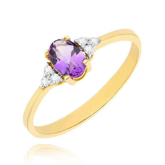 Goldring 585 Saphir 0,43 Karat Diamanten 0,14 Karat