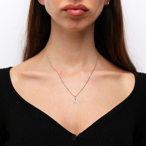 Gold-Anhänger 585 einfacher Kleinbuchstabe M