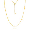 Gold 585 Halskette mit Kreuzen und Zirkonia an der Schließe