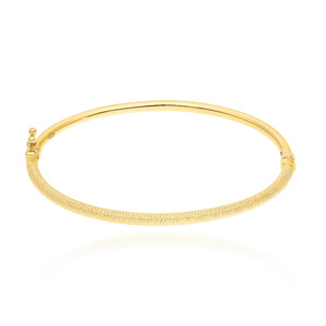 Gold steifes Kreisarmband glatt 585 Armreif gelbgold mit Schnappverschluss
