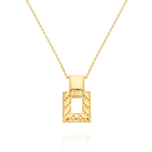 Gold durchbrochene rechteckige Halskette 585 vintage Diamant Fußkettchen Kette