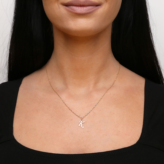 Gold-Anhänger 585 Buchstabe schräg A