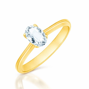 Goldring 585 Saphir 0,43 Karat Diamanten 0,14 Karat