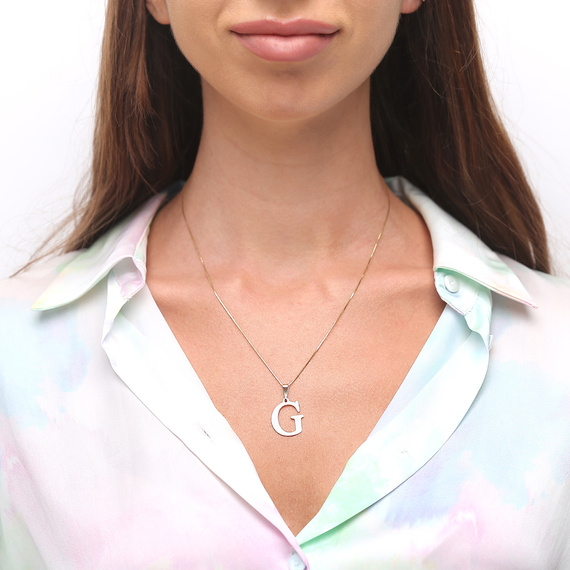 Gold-Anhänger 585 einfacher Buchstabe G Höhe 2 cm