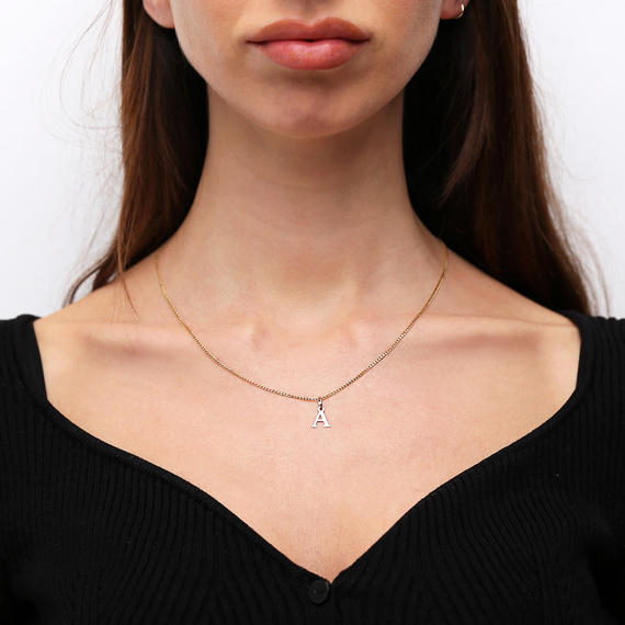 Goldanhänger 585 einfacher kleiner Buchstabe A