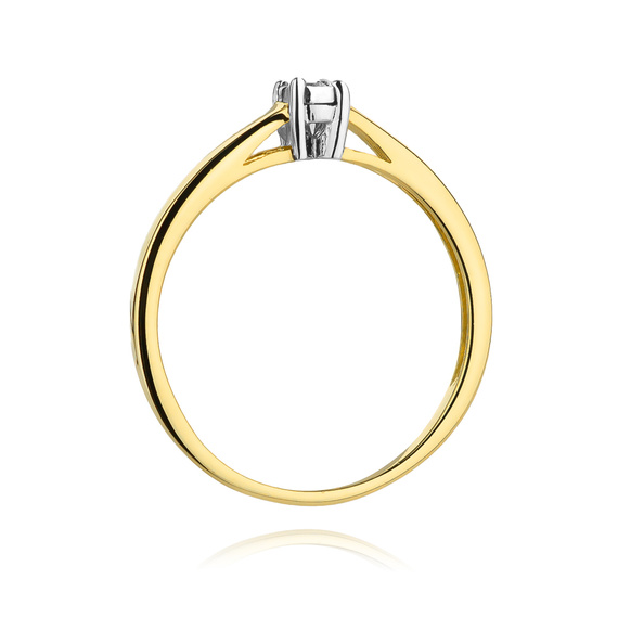 Verlobungsring aus Gold mit 0,03 Karat Diamant-Illusionseffekt