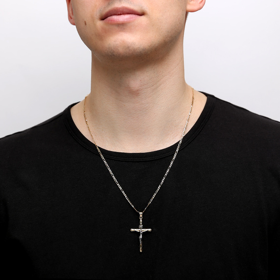 Goldanhänger 585 Jesus Gekreuzigt Weiß- und Gelbgold groß