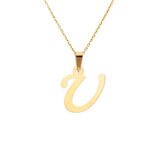 Gold-Anhänger 585 Buchstabe schräg U