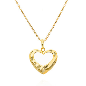 Goldener Anhänger Herz 585 diamantiert 3D Gelbgold
