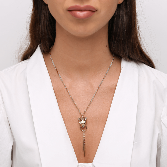 Goldtiger-Halskette 585 Tigerkopf-Krawatte