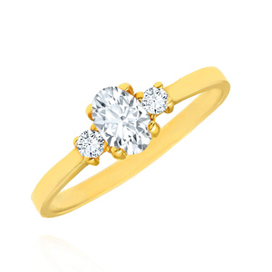 Goldring 585 Saphir 0,43 Karat Diamanten 0,14 Karat