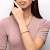 Damen Goldarmband 585 dicke Kette runde Glieder Zirkone 18 - 20 cm