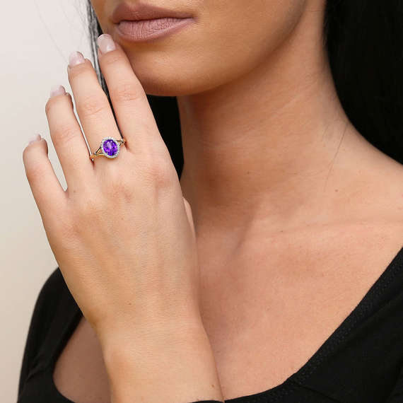 Goldring 585 Saphir 0,43 Karat Diamanten 0,14 Karat