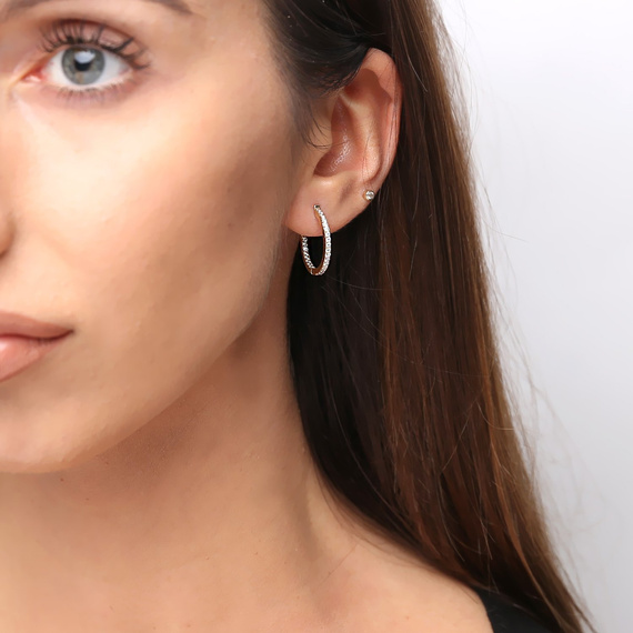 Goldreife Ohrringe mit Zirkonen 585 2 cm