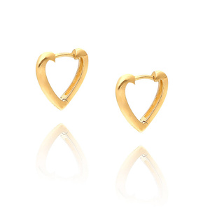 Gold 585 Reif-Ohrringe mit Herzverschluss 11,5 mm