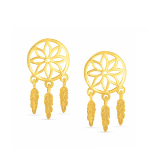 Goldene Traumfänger-Ohrringe Post 585 Jasmine