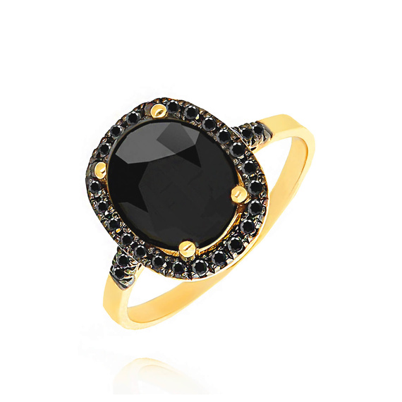 Gold Verlobungsring 585 ovaler weißer Topas Schweizer Diamanten 0,25 ct